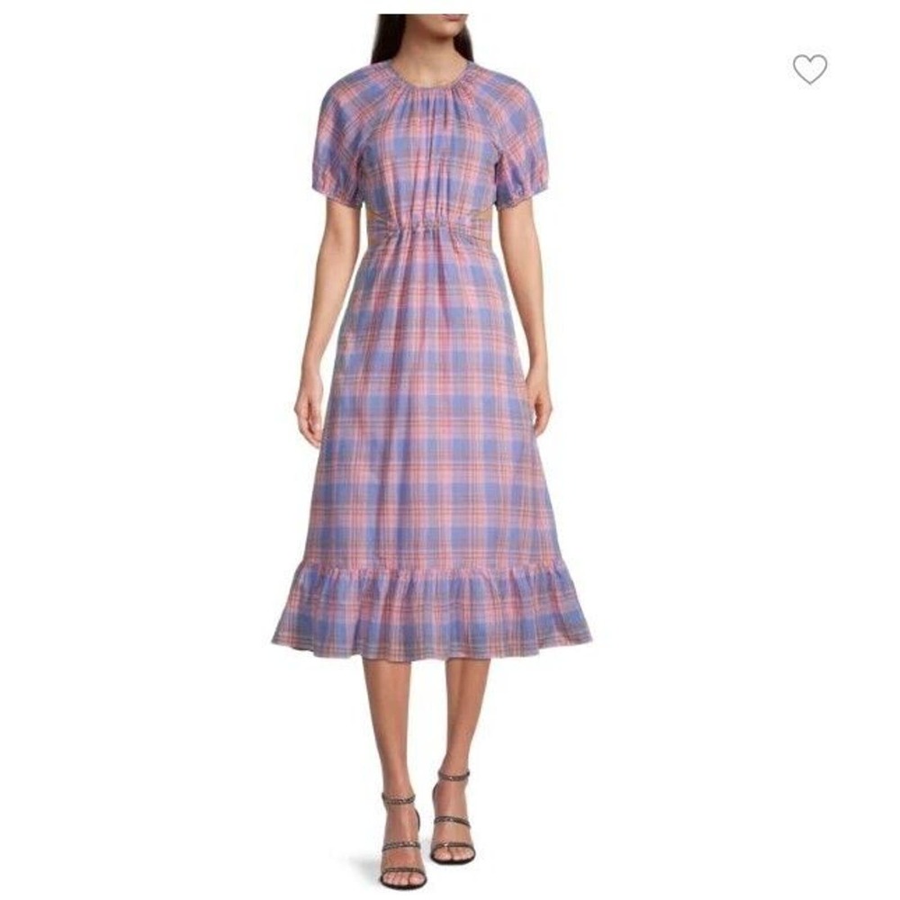 Likely Pink and Blue Plaid Midi Dress